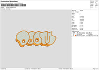 Doomtext Embroidery File 6 sizes