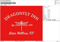 Dragonfly Inn Embroidery File 6 sizes