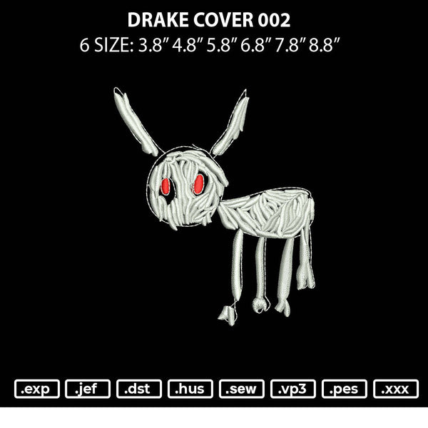 Drake Cover 002 Embroidery File 6 sizes