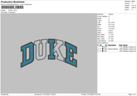 Duke Embroidery File 6 sizes