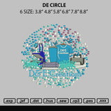 De Circle Embroidery File 6 sizes