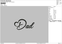 Dad Text Embroidery File 6 sizes