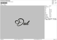 Dad Text Embroidery File 6 sizes