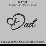 Dad Text Embroidery File 6 sizes