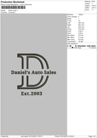 Daniel L Embroidery File 6 sizes