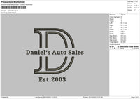 Daniel L Embroidery File 6 sizes