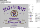 Delta Sigma Pi Embroidery File 6 sizes