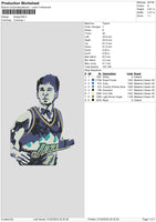 Sport Player Embroidery File 6 sizes