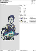 Sport Player Embroidery File 6 sizes