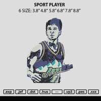 Sport Player Embroidery File 6 sizes