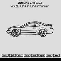 Outline Car Embroidery File 6 sizes