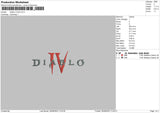 Diablo Iv Text Embroidery File 6 sizes