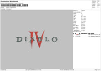 Diablo Iv Text Embroidery File 6 sizes