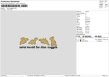 Dino Text Embroidery File 6 sizes