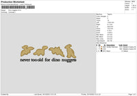 Dino Text Embroidery File 6 sizes