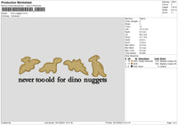 Dino Text Embroidery File 6 sizes