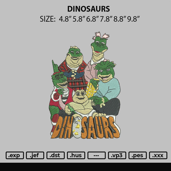 Dinosaurs Embroidery File 6 sizes