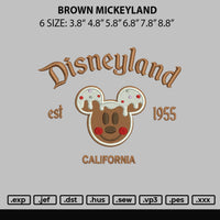 Brown Mickeyland Embroidery File 6 sizes