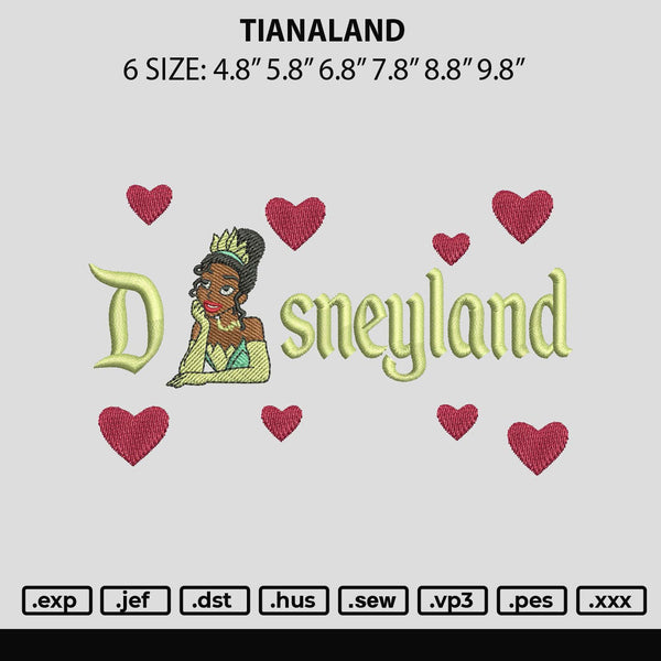 Tianaland Embroidery File 6 sizes