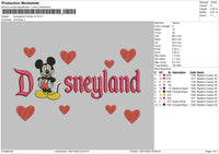 Mickeyland Love Embroidery File 6 sizes