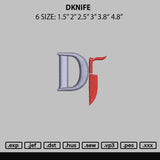 Dknife Embroidery File 6 sizes