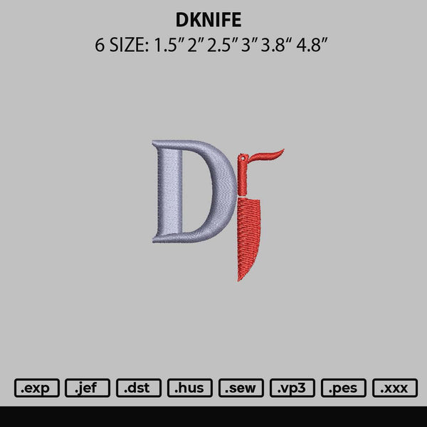 Dknife Embroidery File 6 sizes