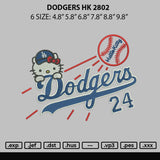 Dodgers Hk 2802 Embroidery File 6 sizes