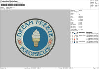 Freeze Embroidery File 6 sizes