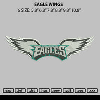 Eagle Wings Embroidery File 6 sizes