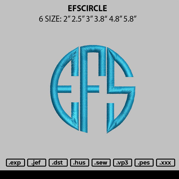 Esfcircle Embroidery File 6 sizes