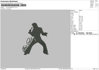 Elvis P Embroidery File 6 sizes