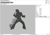 Elvis P Embroidery File 6 sizes