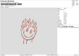 Emoticon Fire Embroidery File 6 sizes