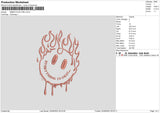 Emoticon Fire Embroidery File 6 sizes