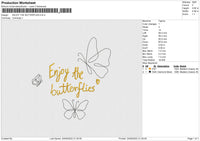 ENJOY THE BUTTERFLIES Embroidery