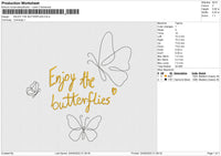 ENJOY THE BUTTERFLIES Embroidery