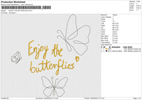 ENJOY THE BUTTERFLIES Embroidery