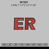 Er Text Embroidery File 6 sizes