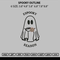 Spooky Outline Embroidery File 6 sizes