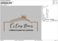 Eyebrows Embroidery File 6 sizes