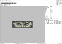 Eyes Rectangle Embroidery File 6 sizes