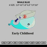 Whale Blue Embroidery File 6 sizes