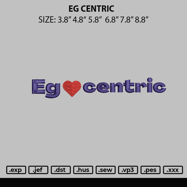 Eg Centic Embroidery File 6 sizes