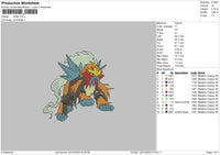 Entei Embroidery File 6 sizes