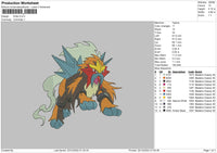 Entei Embroidery File 6 sizes