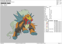 Entei Embroidery File 6 sizes