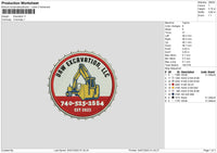 Excavation Embroidery File 6 sizes