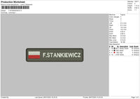 F Stan Embroidery File 6 sizes