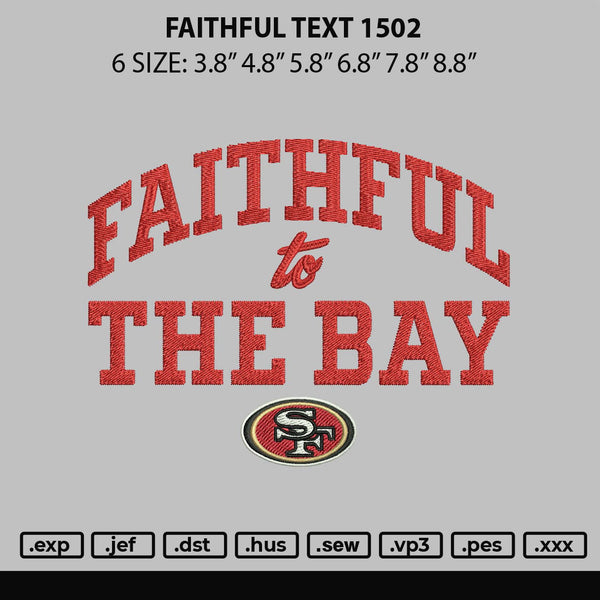 Faithful Text 1502 Embroidery File 6 sizes