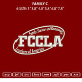 Family C Embroidery File 6 sizes